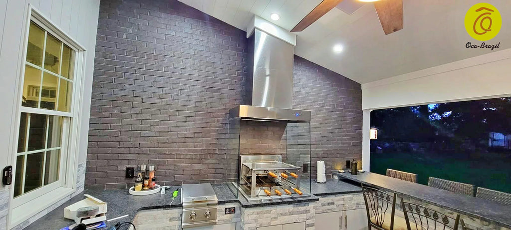 Brazilian BBQ Charcoal Grill - 11 Skewers - Rotisserie System - Oca-Brazil