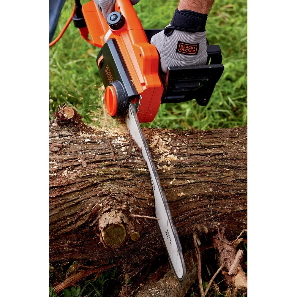 BLACK+DECKER 16" 12 Amp Corded Electric Chainsaw, Tool-Free Chain Tensioning, Auto-Oiling