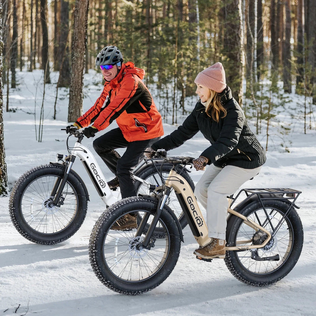 Gocio Electric Bike for Adults, 26" Fat Tire E-Mountain Bike, 1350W Peak Motor 48V 15Ah Battery, 22MPH 7-Speed Ebike for off Road, UL 2849