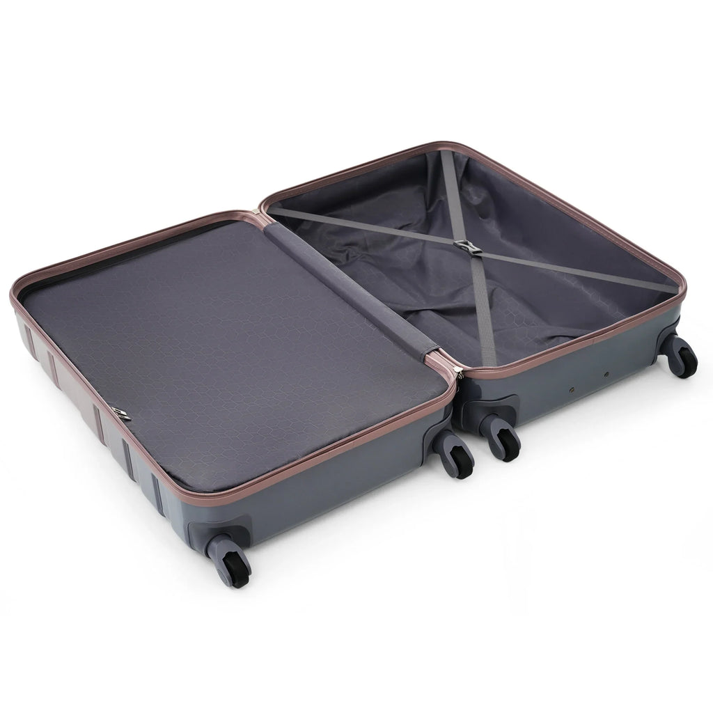 Hard Luggage Case Luggage Sets New Model ABS Hardshell 3pcs Clearance Luggage Hardside Lightweight Durable Suitcase sets Spinner Wheels Suitcase with TSA Lock 20''24''28''( golden),Travel Hard Case