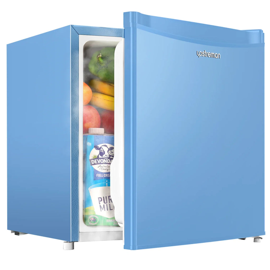 Upstreman 1.7 Cu ft Mini Fridge with Freezer Single Door Compact Refrigerator, Low Noise, Energy Saving, Adjustable Temperature, Reversible Door, for Home Office Dorm, Black FR17