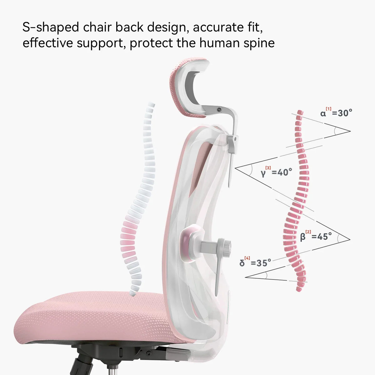 SIHOO M18 Mesh Ergonomic Office Chair with Adjustable Lumbar Support, High Back, Black