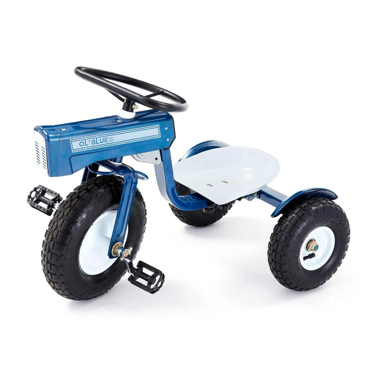 Tricam Ol- Blue Tractor Tricycle. 22″ Steel Toddler Bike Kids Ride On Toy