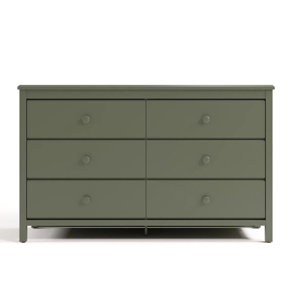Storkcraft Alpine 6 Drawer Nursery Double Dresser, Olive