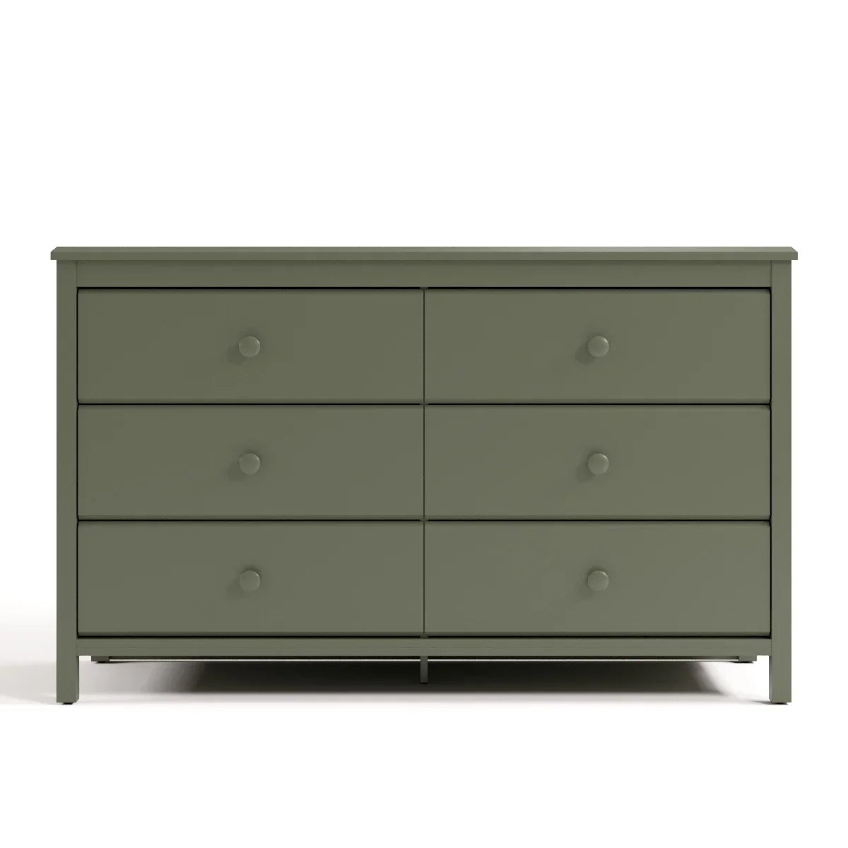 Storkcraft Alpine 6 Drawer Nursery Double Dresser, Olive