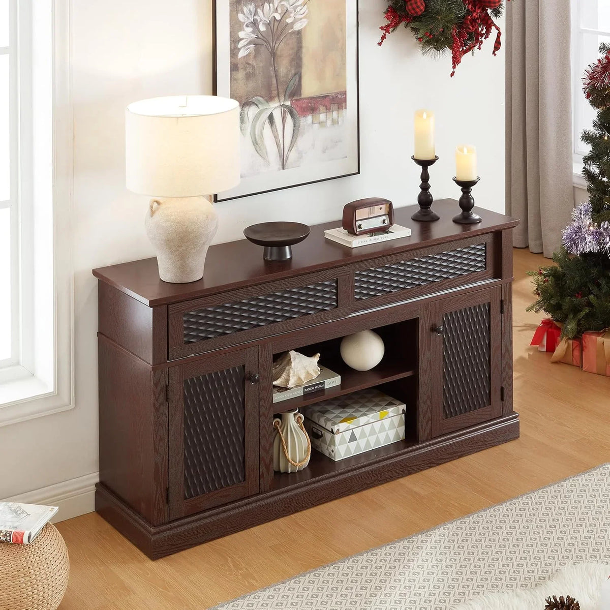 70 Inch TV Stand for TVs up to 80 Inch, Entertainment Center with Storage for Living Room, TV Console for Bedroom, Media Console for 40/50/55/60/65/70/75/80 Inch TV, White