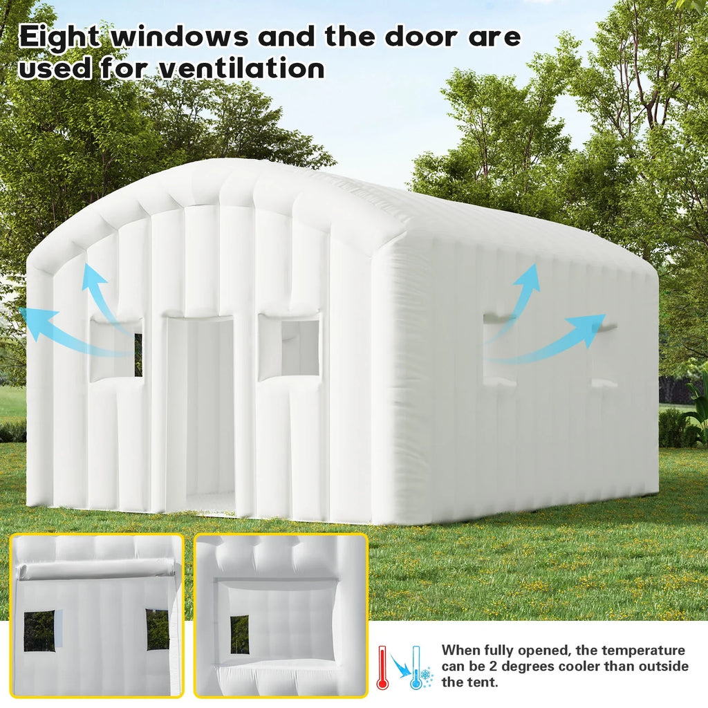 EROMMY Inflatable Nightclub 20x16.5x12 Ft, Inflatable Party Tent with 950w Blower, Inflatable Club Tent for Birthday Party Wedding Backyard Rental Business, Black