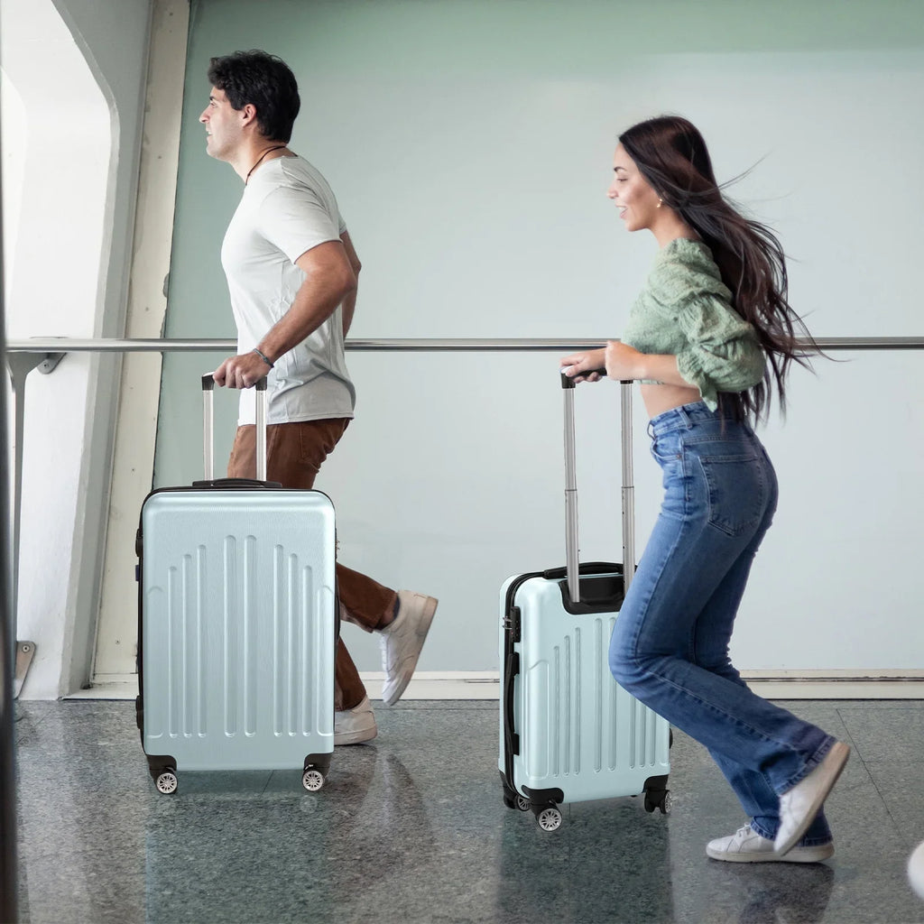 Red 3-Piece Hardshell Spinner Luggage Set (20in, 24in, 28in) - Large ABS Suitcase Set with 8 Wheels, Lightweight & Durable for Travel