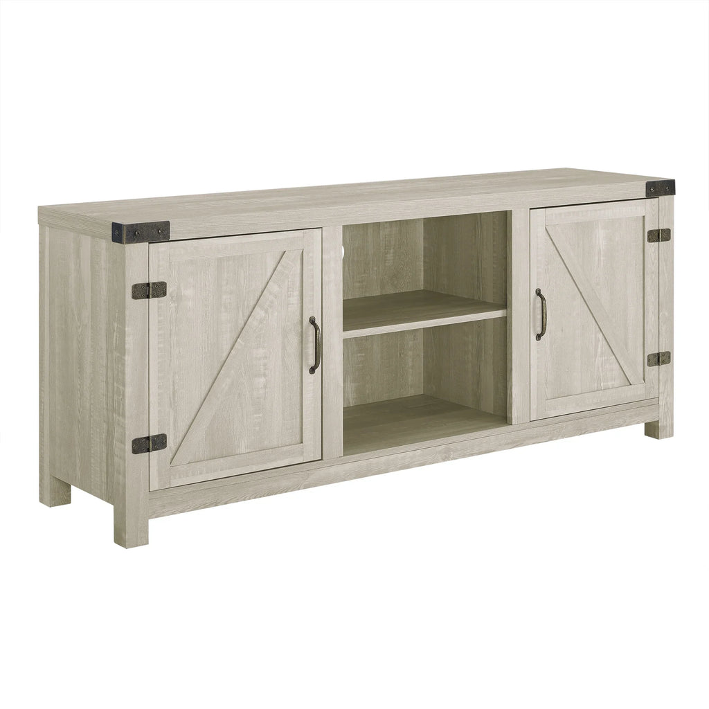 Walker Edison Modern Farmhouse Barn Door TV Stand for TVs up to 65", Grey Wash