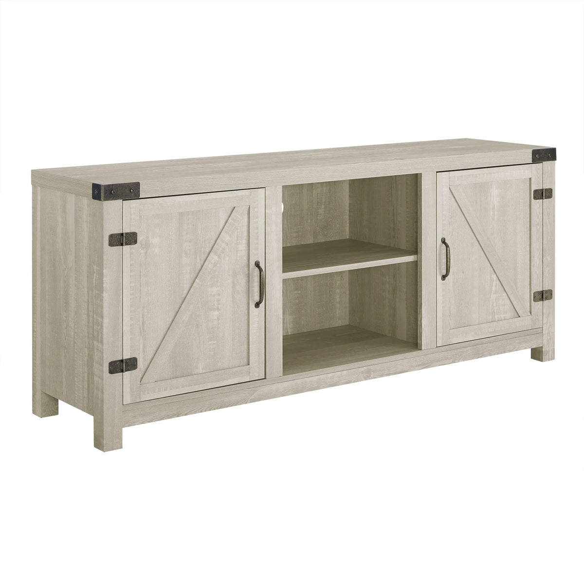 Walker Edison Modern Farmhouse Barn Door TV Stand for TVs up to 65", Grey Wash