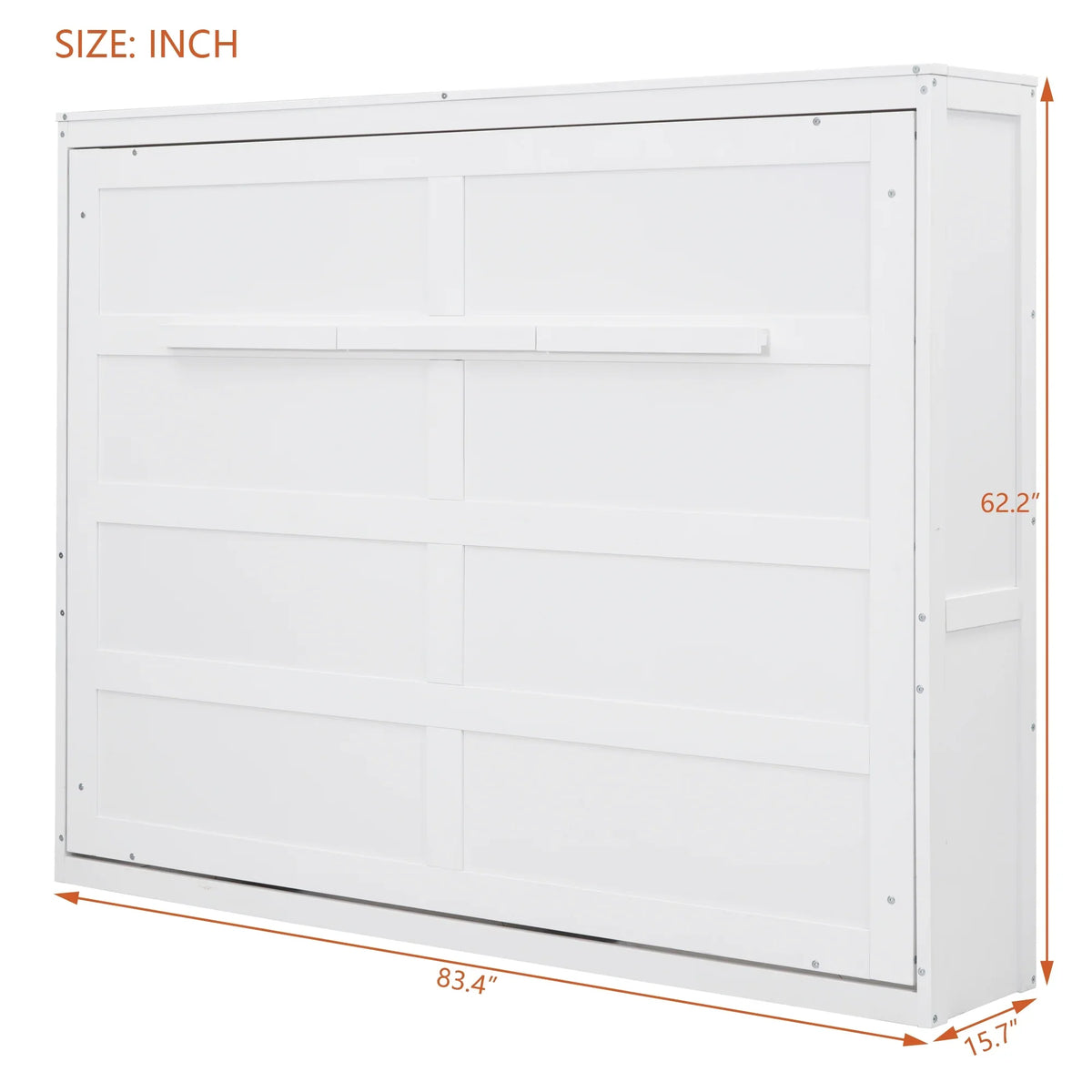 Harper & Bright Designs Full Size Murphy Bed Space-Saving Foldable Wooden Wall Bed with a Shelf for Guest Room Home Office, Gray