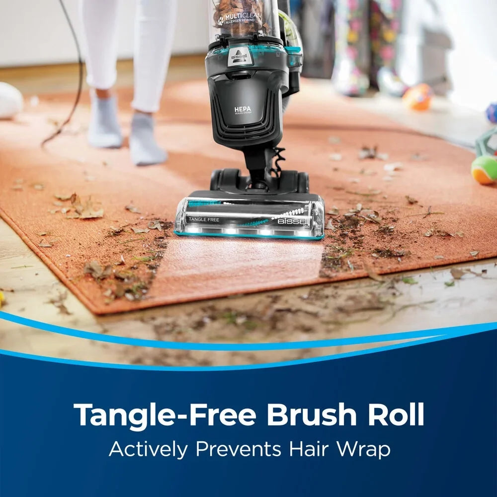 BISSELL Upright Vacuum, PowerLifter Allergen Pet Rewind, Pet Friendly, Bagless, HEPA filter, with Tangle Free Brush Roll, Swivel Steering and LED Headlights, 3404, Black