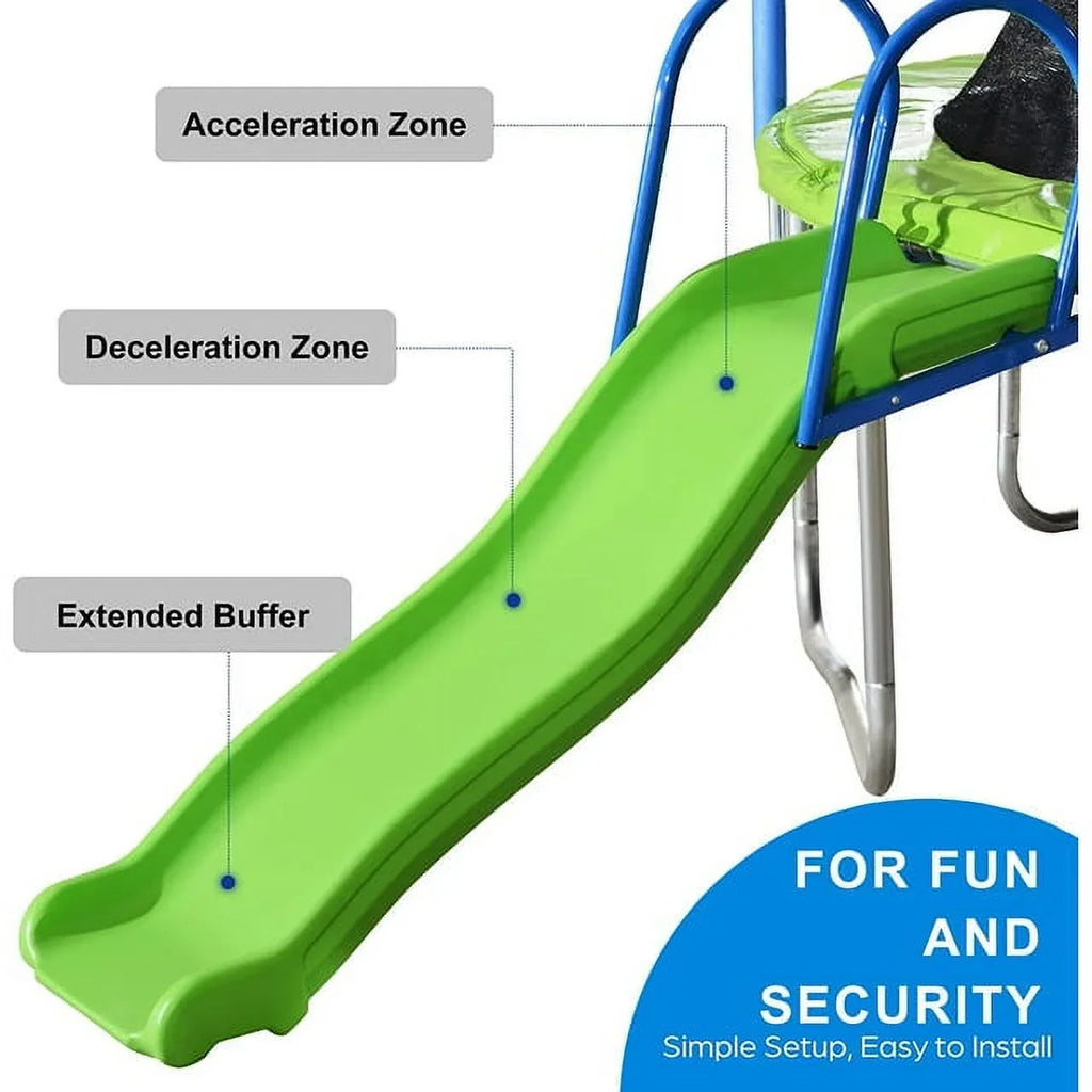 SOGES 12ft Trampolines with Slide and Swing, Basketball Hoop, 4�C7 Kids