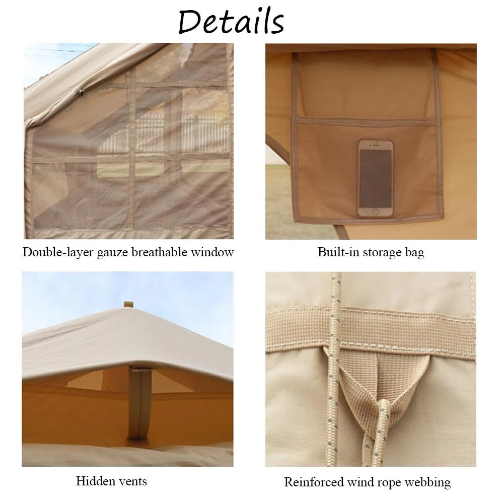 UNISTRONGH 6/8-Person Inflatable Glamping Tent with Hand Pump