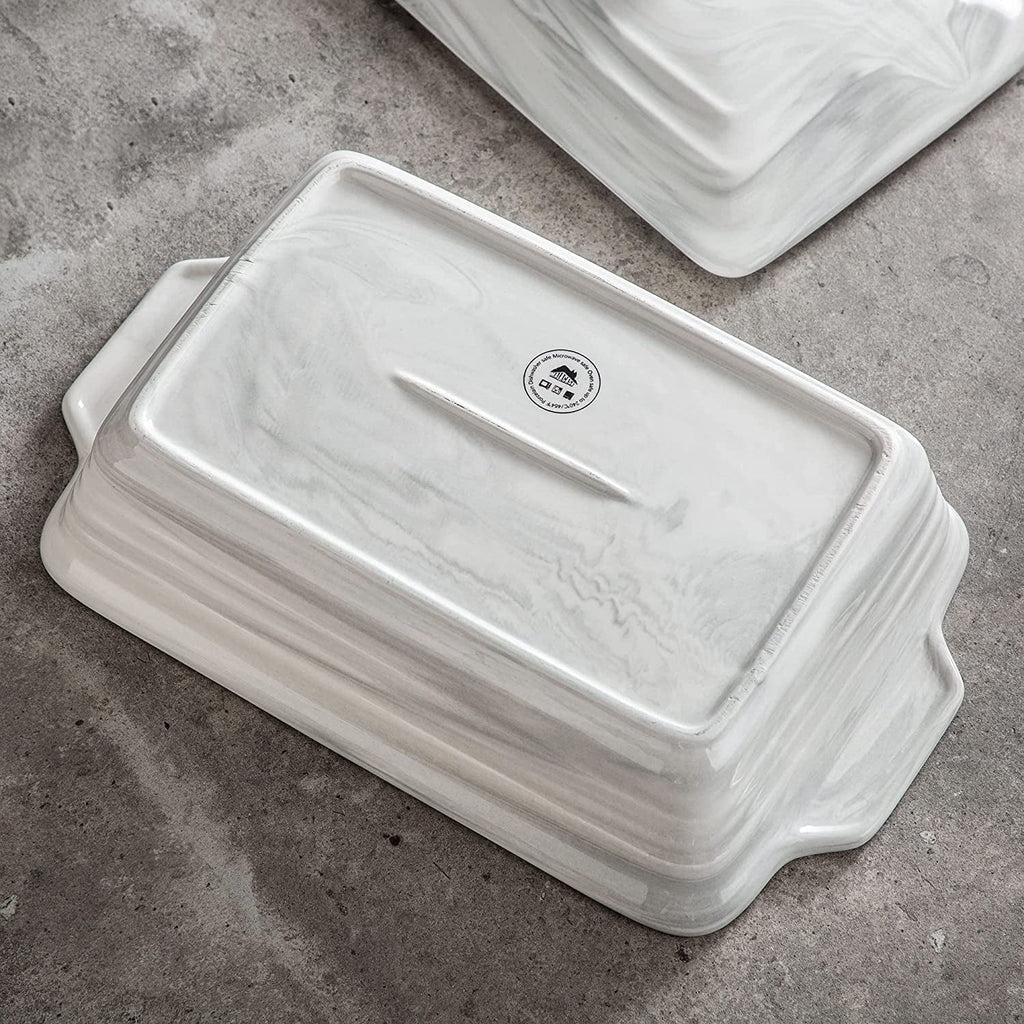 Large Ceramic Casserole Dish with Lid, 4.4 Quart Baking Pan for Oven, Microwave & Dishwasher
