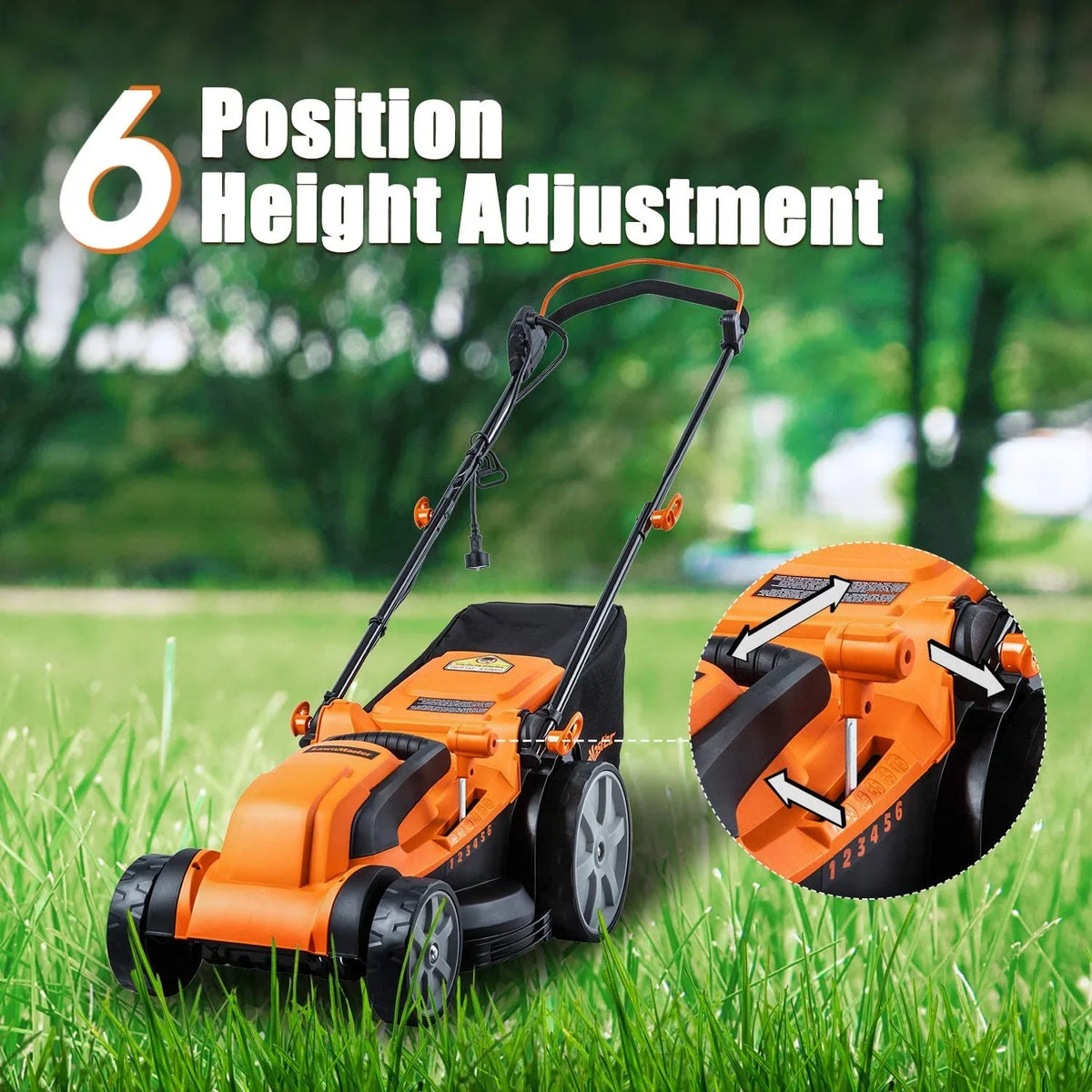 LawnMaster 16-Inch Corded Electric Lawn Mower, 12AMP, Folded, MEB1216K