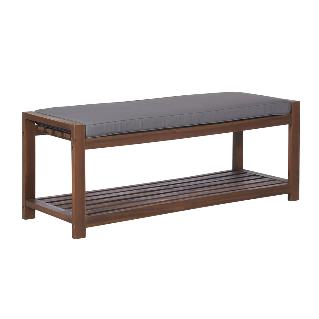 Manor Park Chevron Outdoor Storage Acacia Wood Bench - Brown