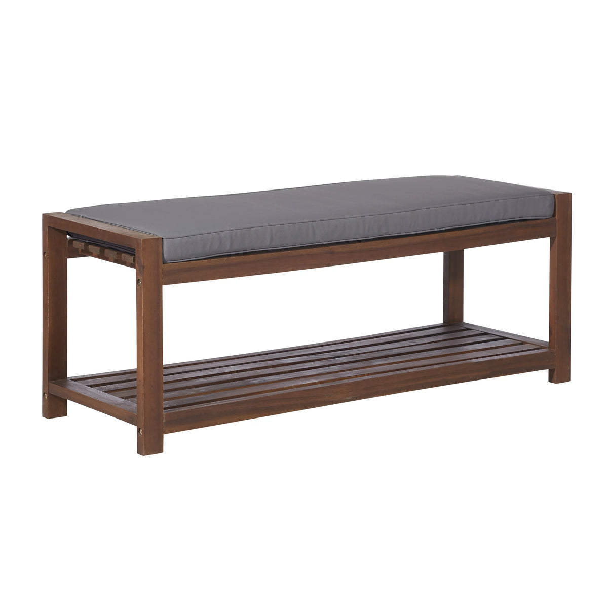 Manor Park Chevron Outdoor Storage Acacia Wood Bench - Brown