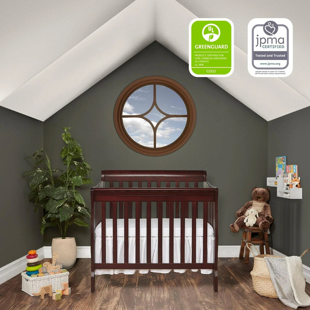 Dream On Me Aden 4-in-1 Convertible Mini Crib Espresso