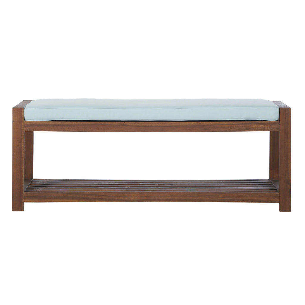 Manor Park Chevron Outdoor Storage Acacia Wood Bench - Brown
