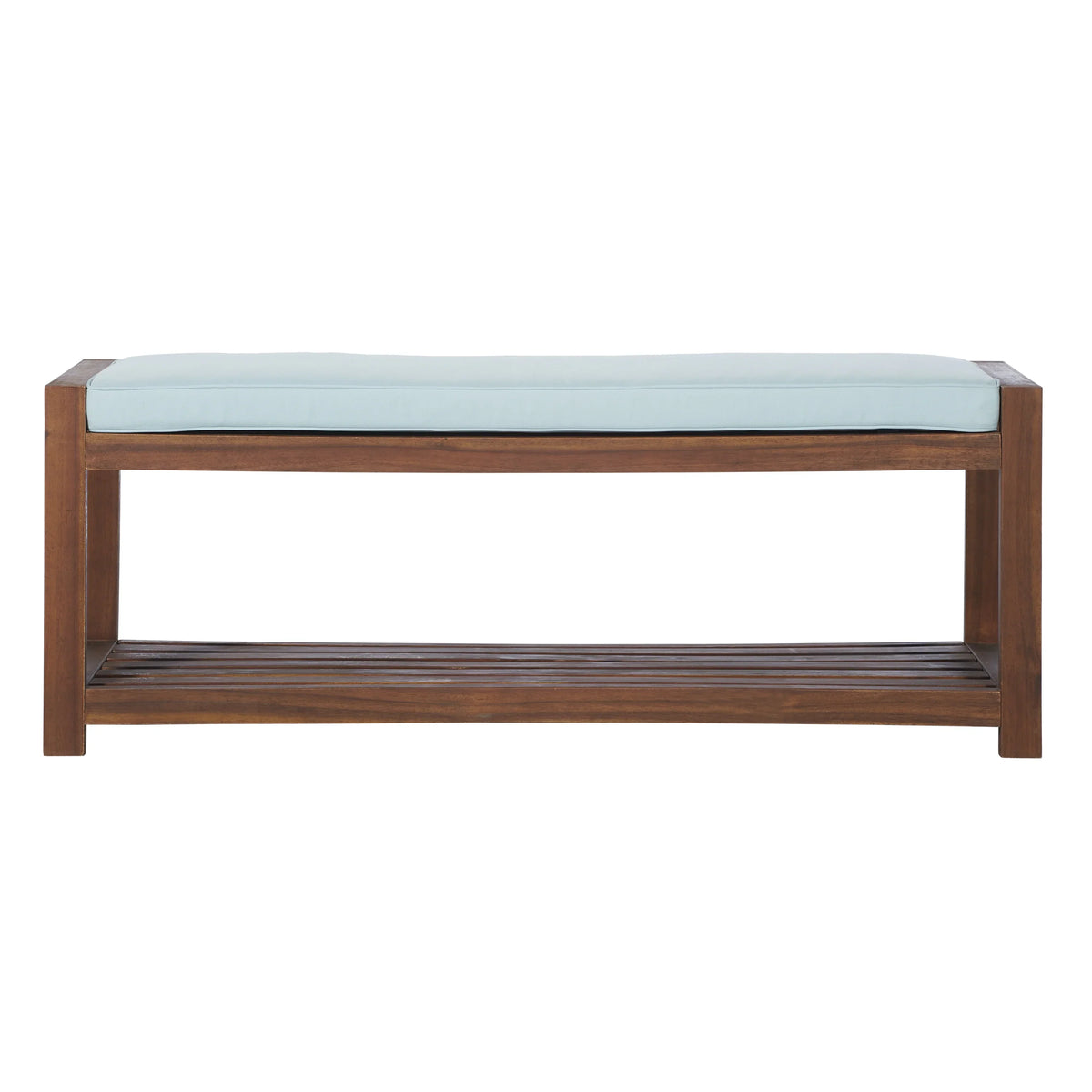 Manor Park Chevron Outdoor Storage Acacia Wood Bench - Brown