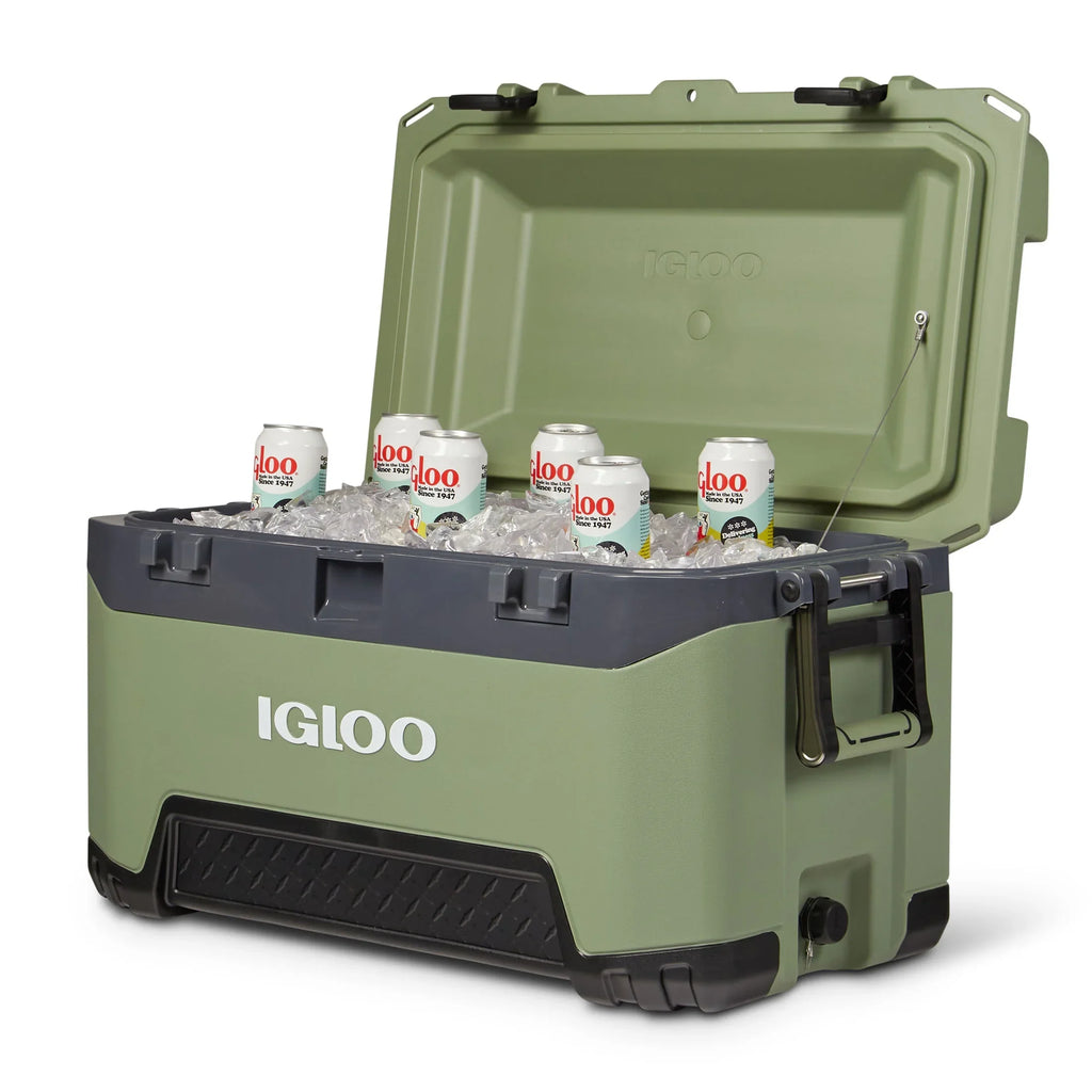 Igloo 72 QT BMX Ice Chest Cooler with Cool Riser Technology, Oil Green