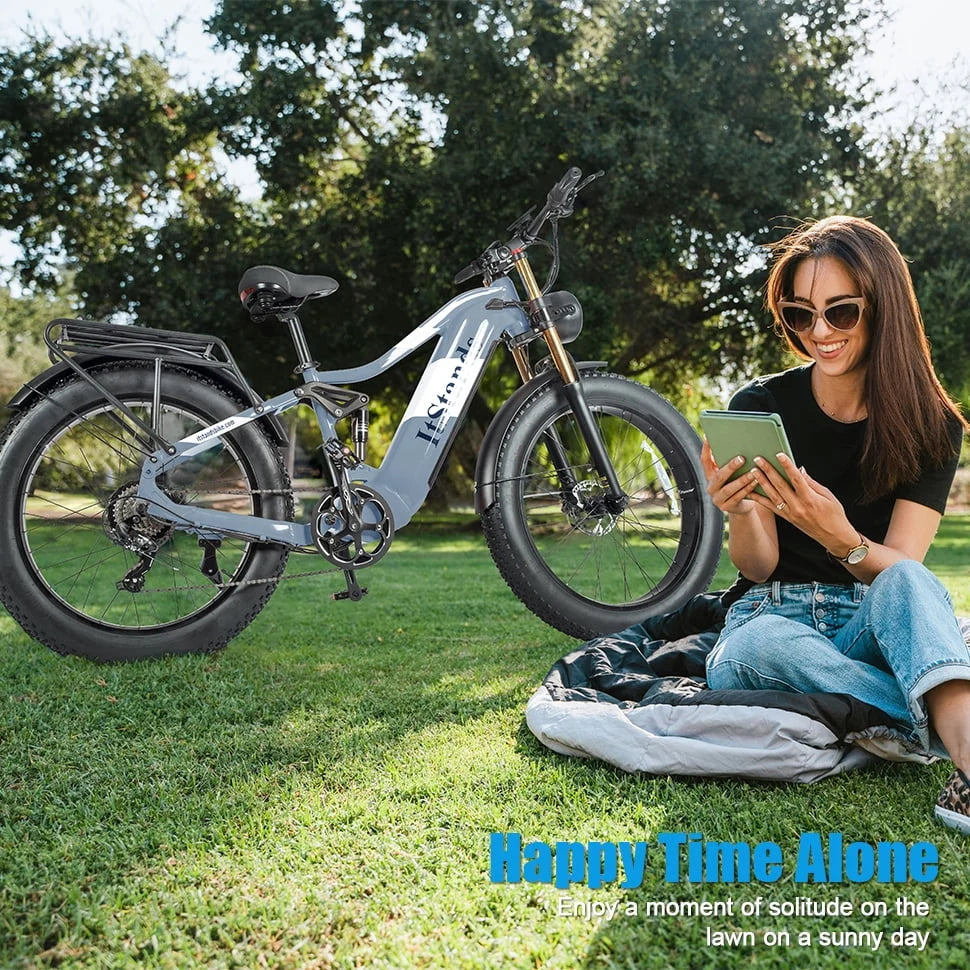 Electric Bike for Adults 26'', 1000W E-Mountain Bike 48V 30/20Ah UL2849 Removable Battery,Fat Tire Ebike up to 30MPH Off Road Beach Snow Electric Bicycles Full Suspension & Dual Hydraulic Disc Brakes