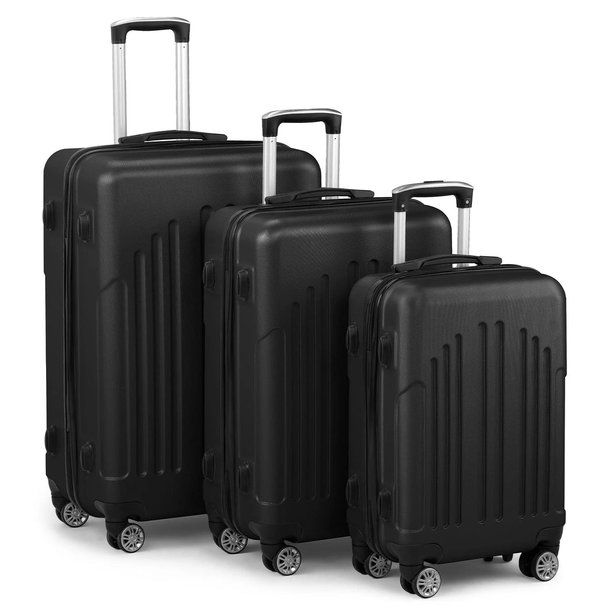 Red 3-Piece Hardshell Spinner Luggage Set (20in, 24in, 28in) - Large ABS Suitcase Set with 8 Wheels, Lightweight & Durable for Travel