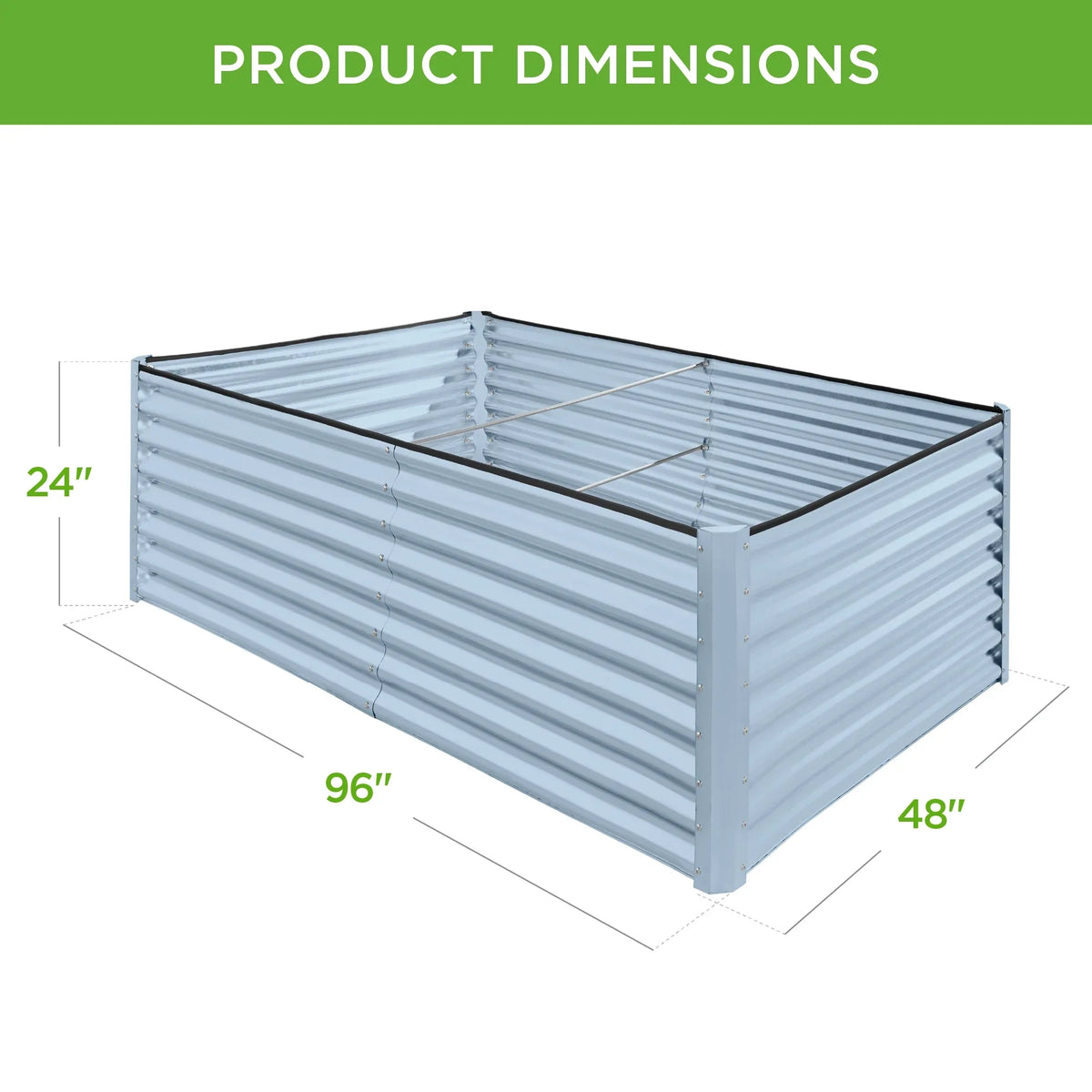 Best Choice Products 8x4x2ft Outdoor Metal Raised Garden Bed, Planter Box for Vegetables, Flowers, Herbs - Gray