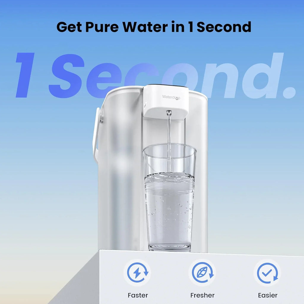 Waterdrop Electric Water Filter Pitcher, Dispenser, 200-Gallon Water Purifier, NSF/ANSI 401&53&42&372, Reduce PFAS, Lead, Chlorine, 15-Cup, White, with 2 Filter