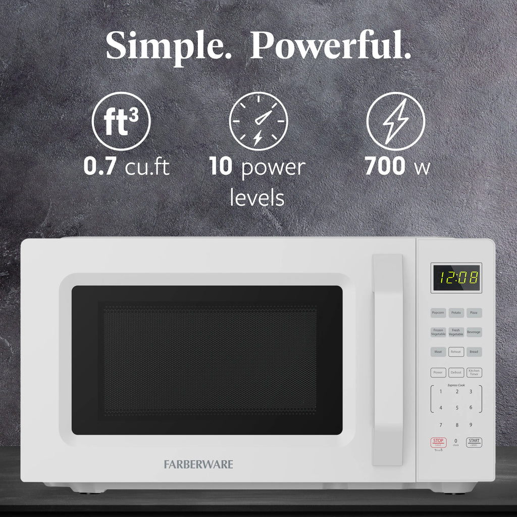 Farberware 1.1 Cu. Ft. 1000-Watt Compact Microwave Oven, Black