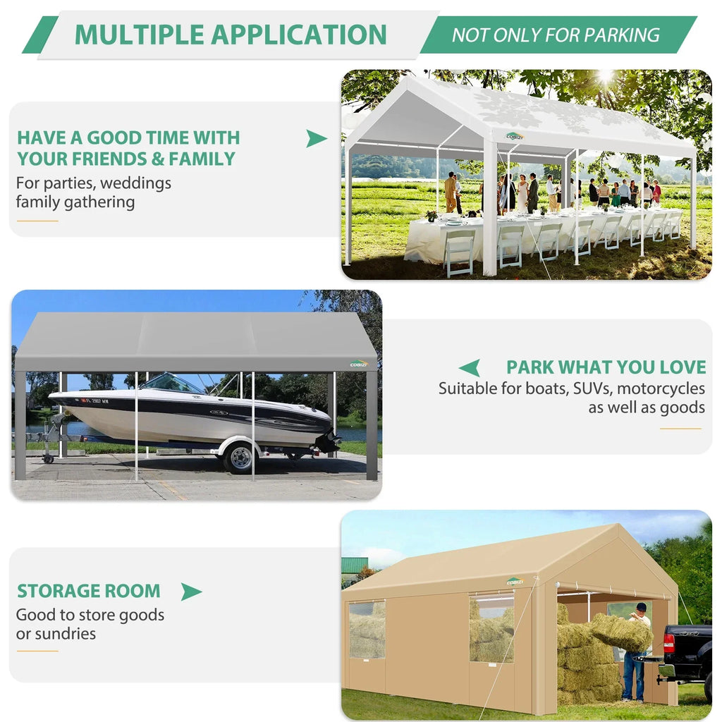SANOPY 20x40ft Heavy Duty Party Tent, Outdoor Commercial Canopy with Removable Sidewalls, Gazebo Shelter for Wedding, Outdoor Carport Party Tent for Event, White