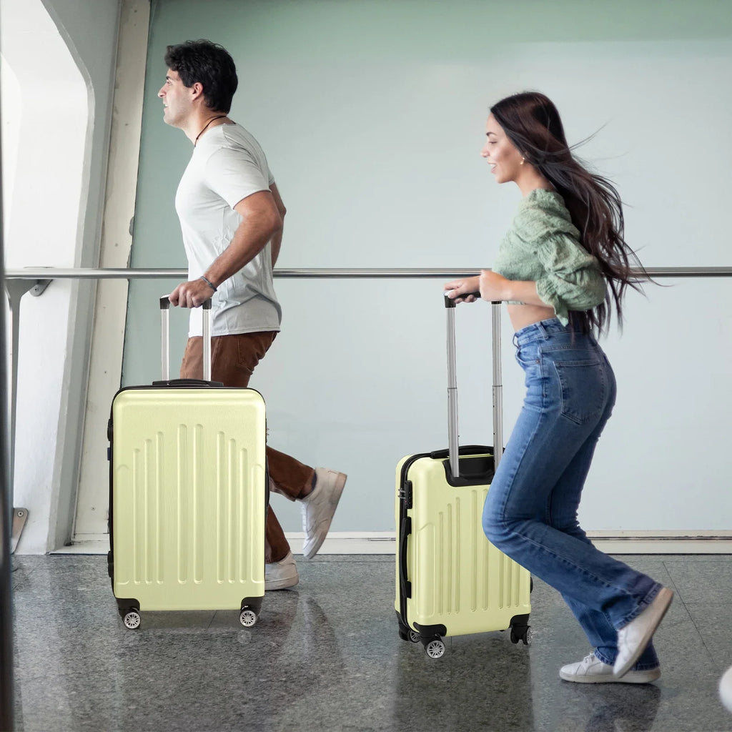 Red 3-Piece Hardshell Spinner Luggage Set (20in, 24in, 28in) - Large ABS Suitcase Set with 8 Wheels, Lightweight & Durable for Travel