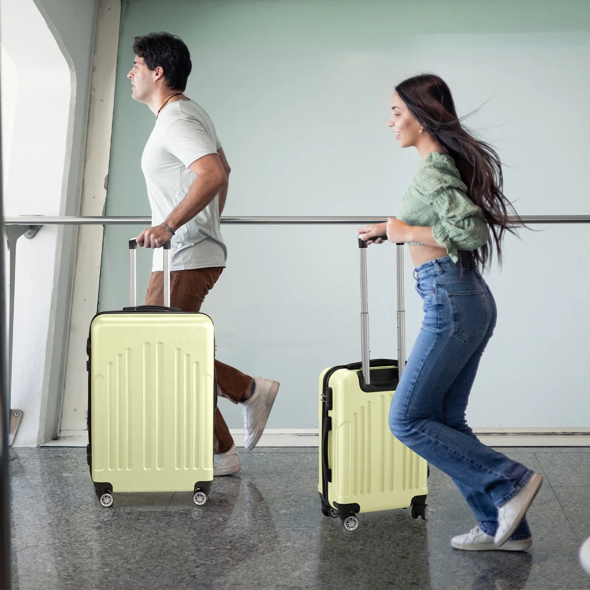 Red 3-Piece Hardshell Spinner Luggage Set (20in, 24in, 28in) - Large ABS Suitcase Set with 8 Wheels, Lightweight & Durable for Travel