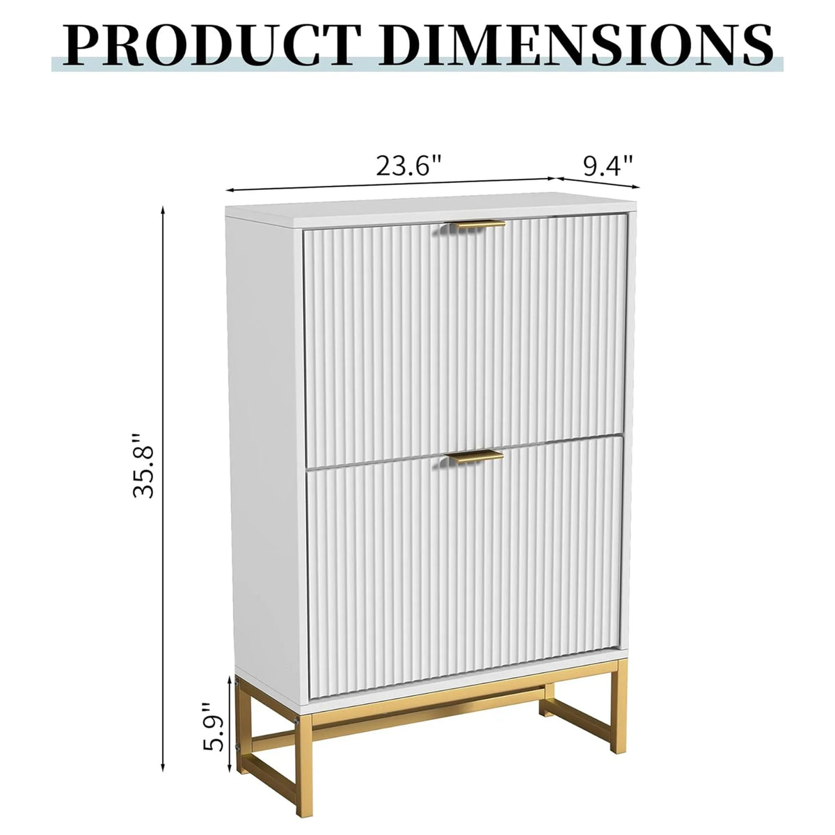 Oubayajia Modern Shoe Storage Cabinet, Wood Shoe Rack Organizer with 2 Flip Drawers, Freestanding Narrow Shoe Cabinet for Entryway Hallway, Natural