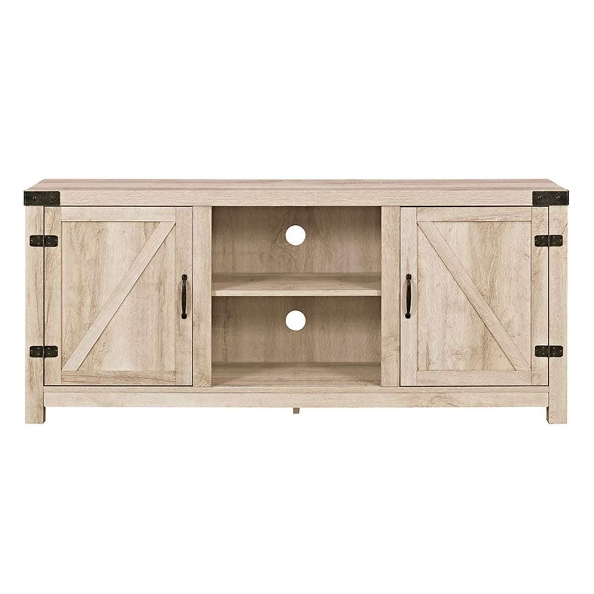 Walker Edison Modern Farmhouse Barn Door TV Stand for TVs up to 65", Grey Wash