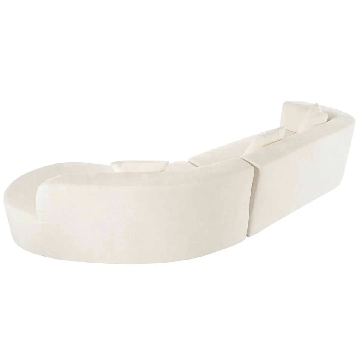 Harper & Bright Designs Modern Curved Floor Sofa Set, Modular Sectional Sponge Couch for Living Room, 2 PC Free Combination No Assembly Foam-Filled Sofa, Beige