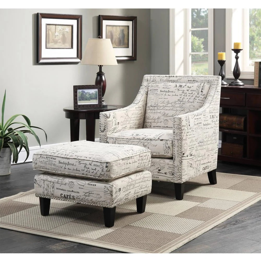 Picket House Emery Ottoman Heirloom Charcoal