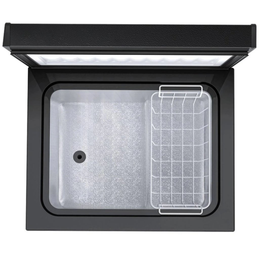 Auseo 2.5 cu. ft. Chest Freezer with 2 baskets Free Standing Top open Door Deep Compact Freezer Suitable for Home/RV/Kitchen/Office-Black