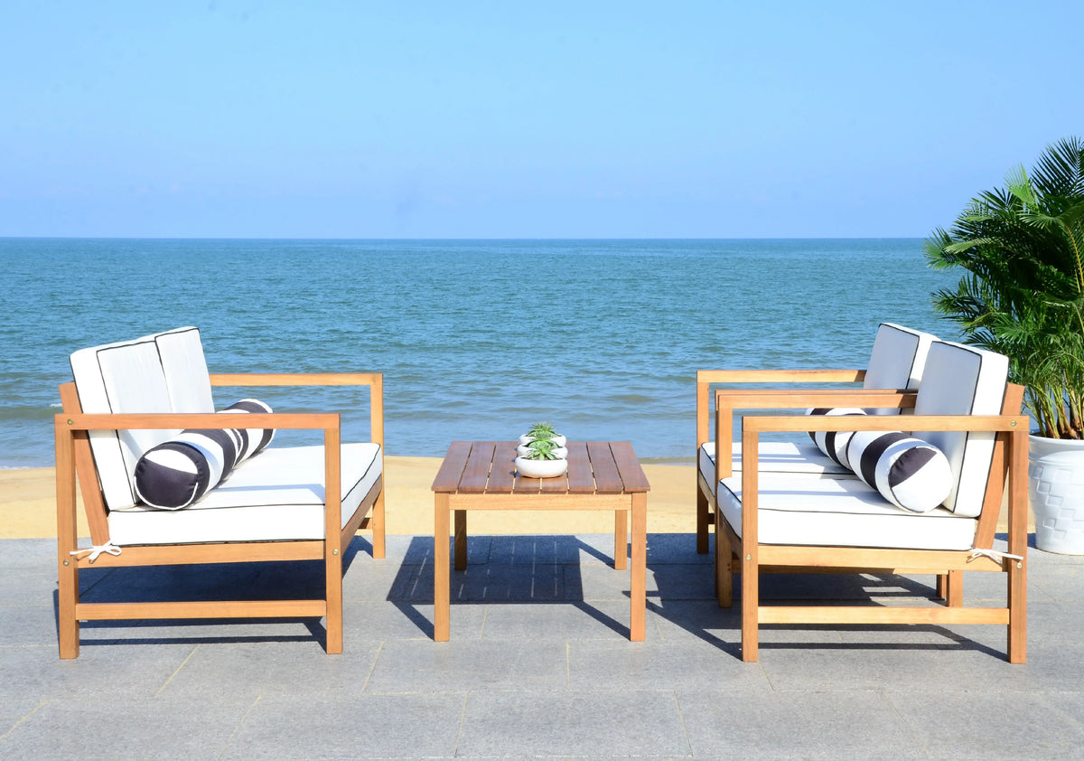 Safavieh Montez 4 Piece Outdoor Set with Accent Pillows