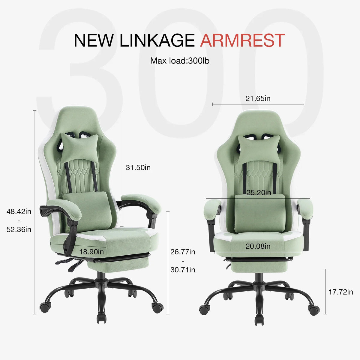 MCQ Ergonomic Swivel Gaming Chair with Headrest Lumbar Support for Home Office, Black and Grey