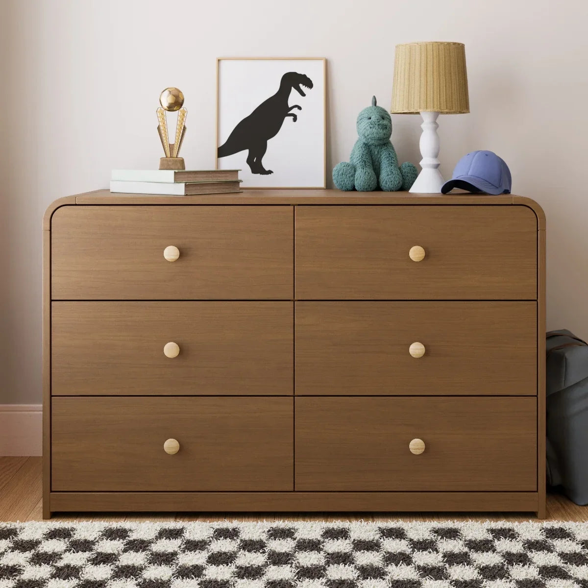 Storkcraft Santos 6 Drawer Nursery Double Dresser, White