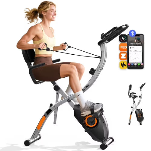 YOSUDA Folding Exercise Bike, Indoor Home Stationary Bike Workout 270LB Capacity