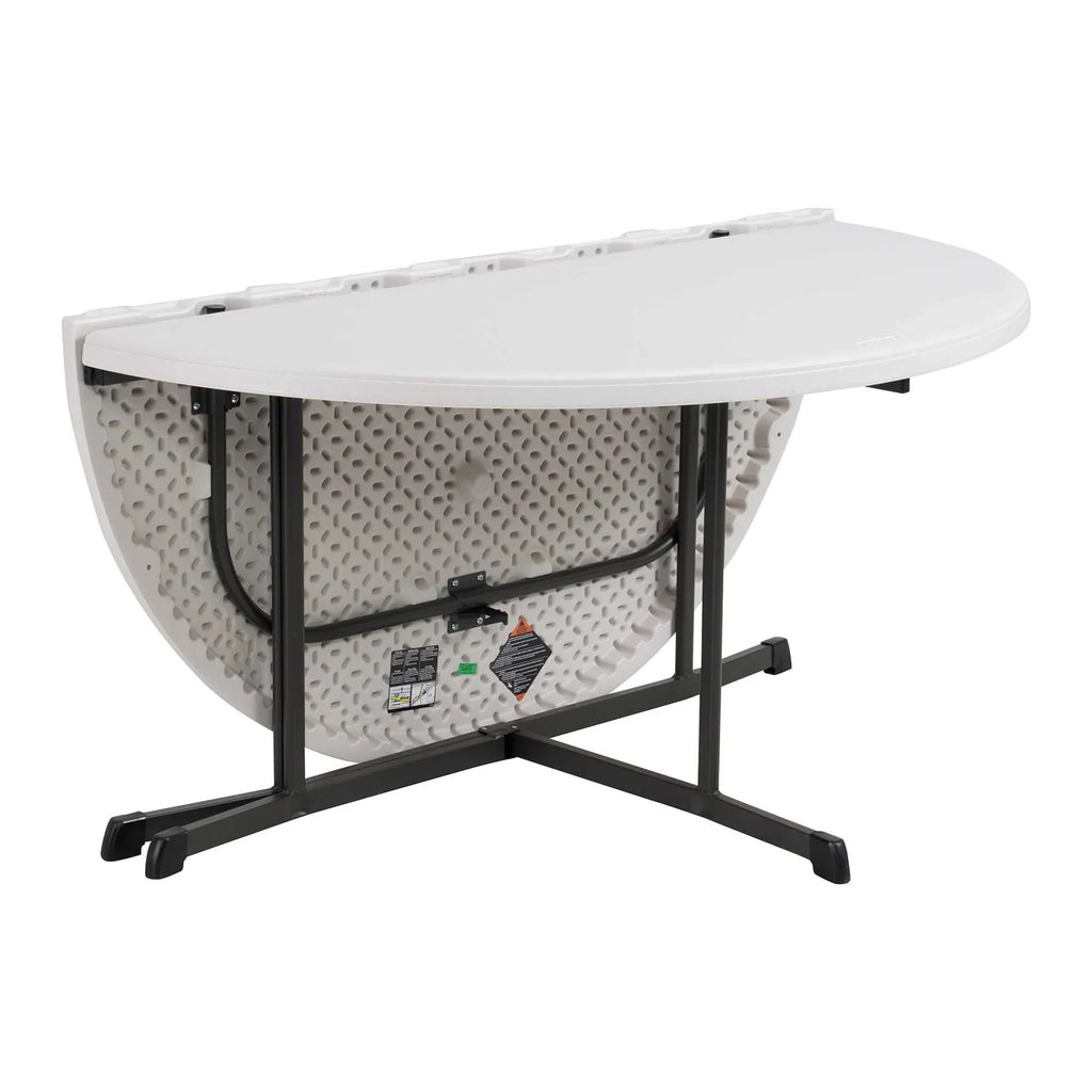 Lifetime 60" Centerfold Indoor/Outdoor Commercial Grade Folding Round Table, Almond 1 Piece 1 Count (80806)