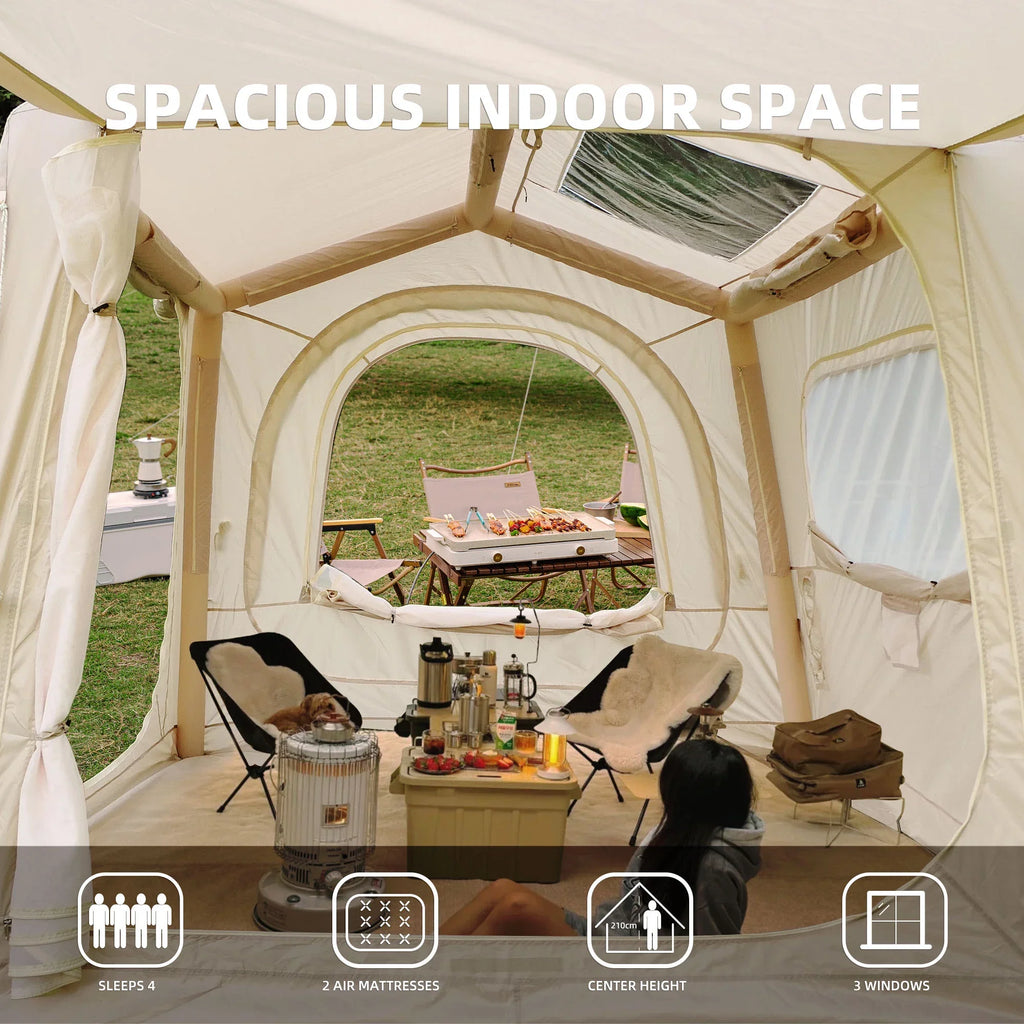 CQSXDA Easy Setup Inflatable SUV Tent in Waterproof Oxford Fabric for 4 Season Camping - Accommodates 6 to 8 People
