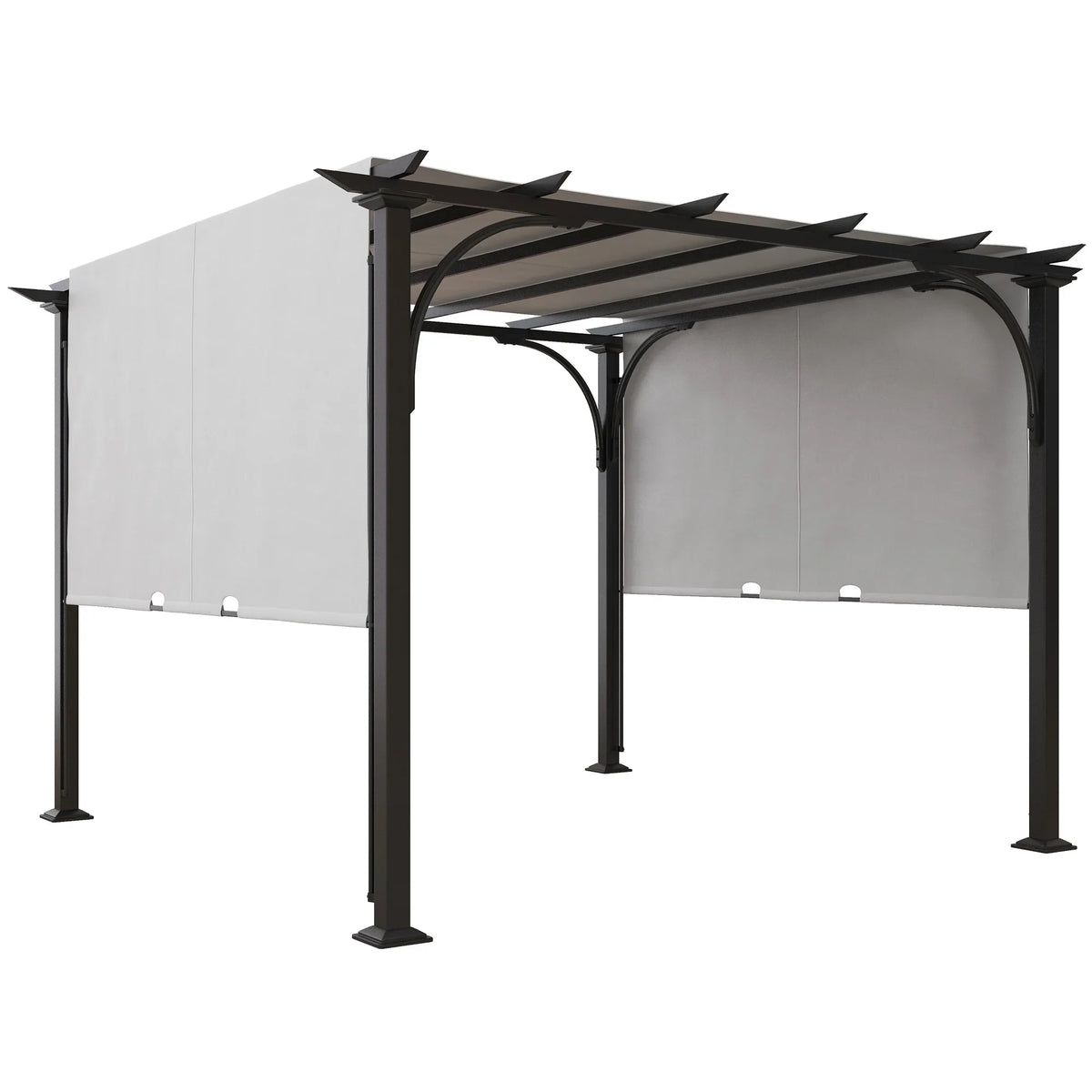 Outsunny 10' x 10' Steel Patio Pergola with Canopy Beige