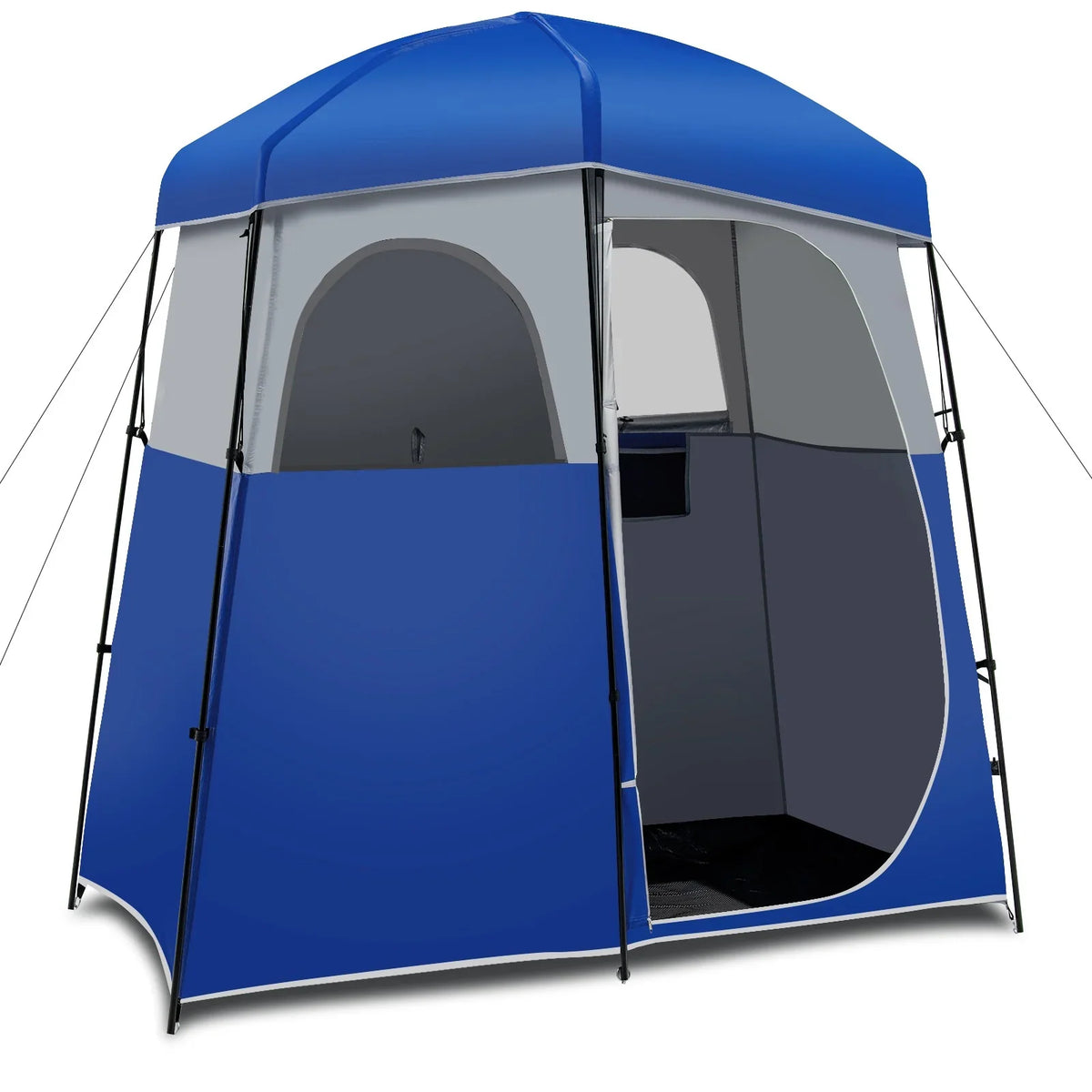 YUONAO 7'x3.5'x7 Double-Room Camping Shower & Toilet Tent with Floor and Carry Bag – Oversized Privacy Shelter for Outdoor Camping, Beach, Hiking