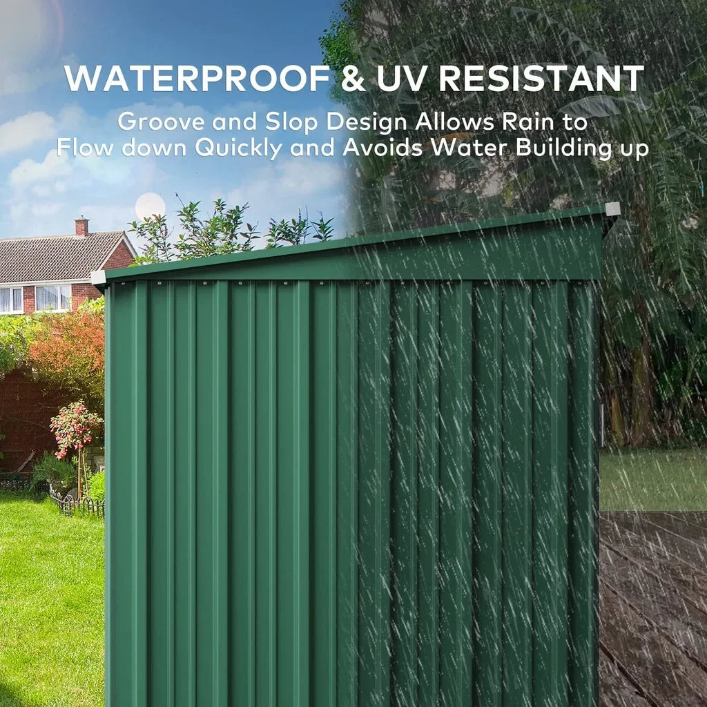8x6 ft Outdoor Storage Shed on Sale, Sheds & Outdoor Storage with Lockable Doors, Metal Garden Shed by Durable Galvanized Steel for Patio, Lawn - Dark Gray