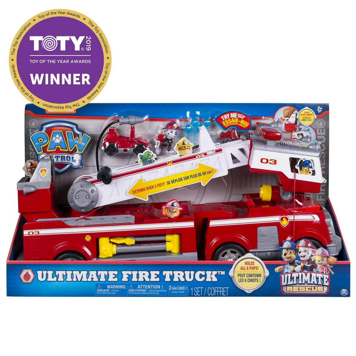 PAW Patrol Ultimate Rescue Fire Truck with Extendable 2 ft. Tall Ladder. for Ages 3 and Up