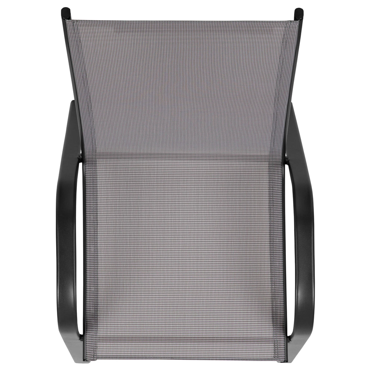 Emma + Oliver 4 Pack Gray Outdoor Stack Chair with Flex Comfort Material - Patio Stack Chair